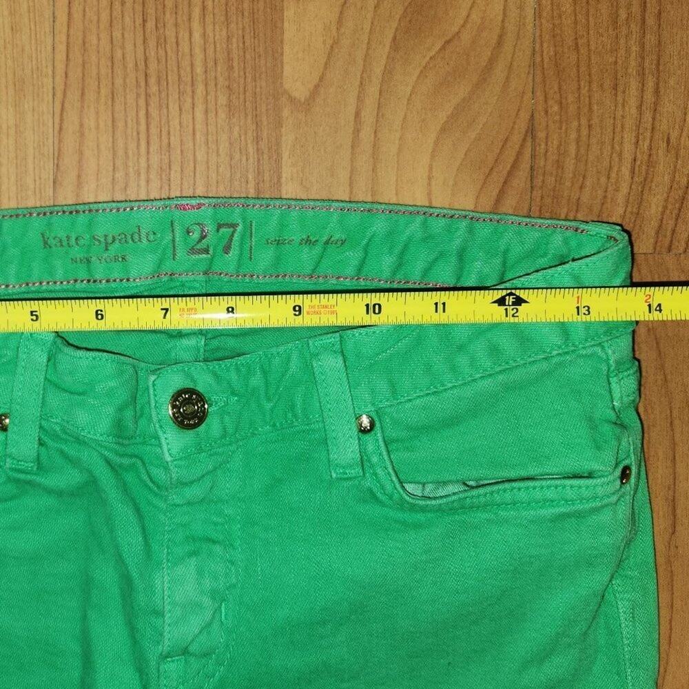 Kate Spade Bright Green Play Hooky Perry Street Denim Capris || Sz 27 GUC - Picture 12 of 15
